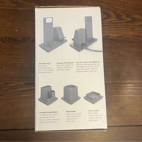 Modular Desktop Organizer
Built-in Dual AC Outlets Dual USB Cell Stand Desk Lamp - Picture 4 of 9